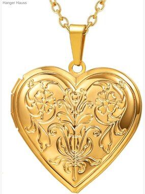 Photo Locket Necklace with 20" Chain - Openable Pendant